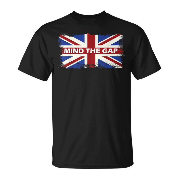 Mind The Gap Union Jack London Flag British Britain T-Shirt