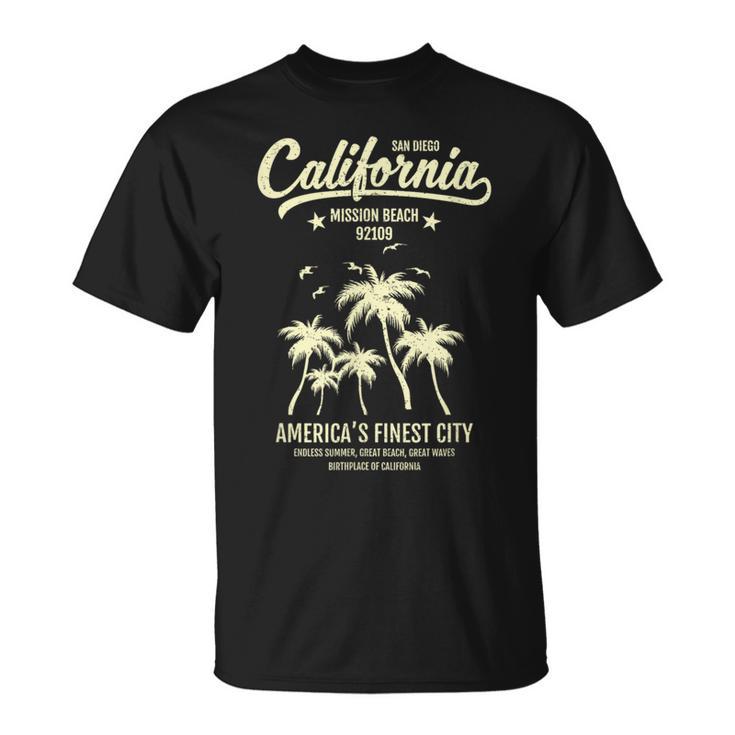 Mission Beach Ca 92109 Summer Vacation San Diego California T-Shirt