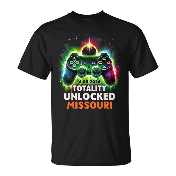 Missouri Total Solar Eclipse 2024 Video Game Gamer T-Shirt
