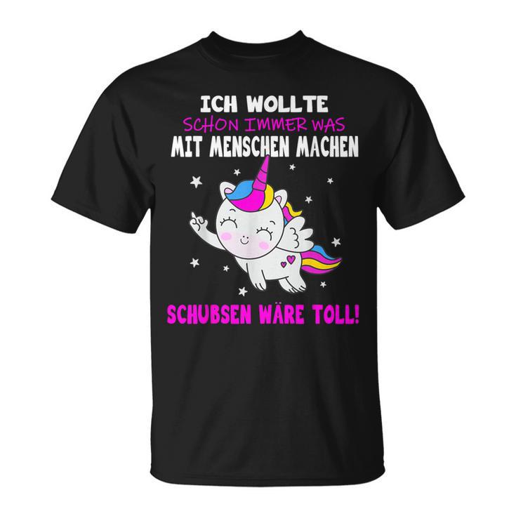 Was Mit Menschen Machen Unicorn Saying T-Shirt