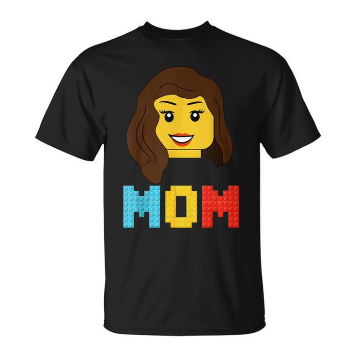 Mom Master Builder Building Bricks Blocks Family Set Parents T-Shirt