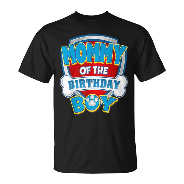 Mommy Of The Birthday Boy Dog Paw Family Matching T-Shirt