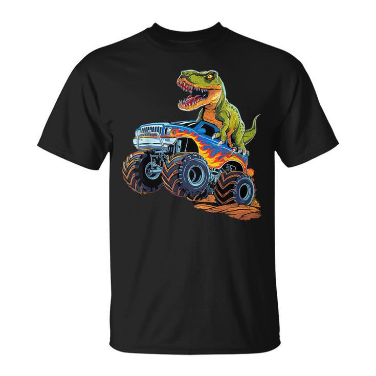 Monster Truck Dinosaur Birthday Party Monster Truck Boy T-Shirt