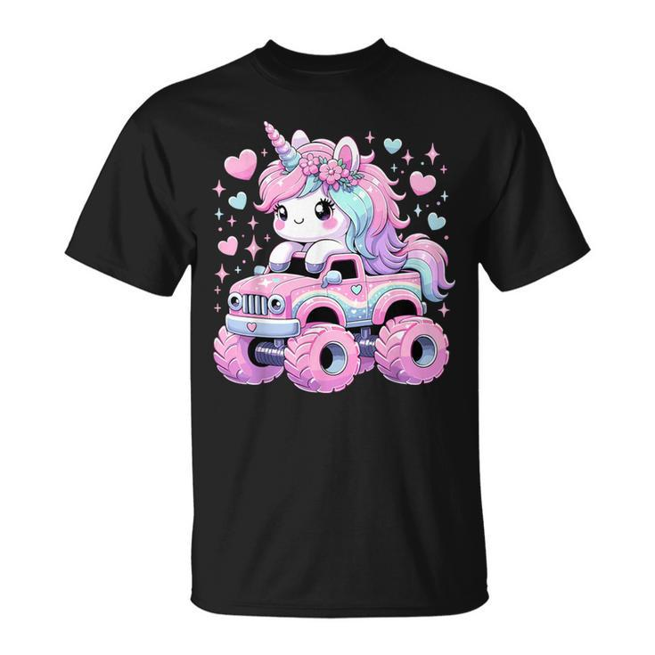 Monster Truck Unicorn Birthday Party Monster Truck Girl T-Shirt
