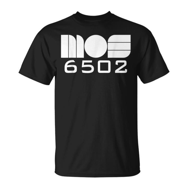 Mos 6502 Cpu Retro Gaming Gamer White Text T-Shirt