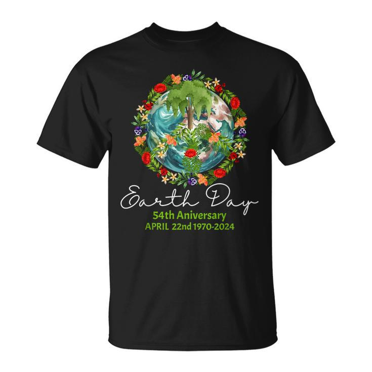 Mother Earth Day 54Th Anniversary 1970 2024 Save Planet T-Shirt