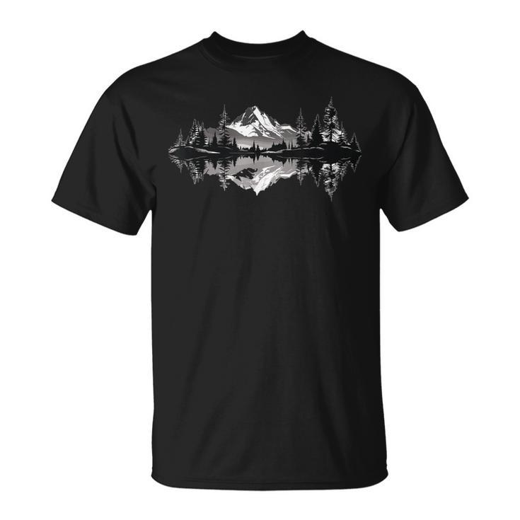 Mountain Landscape Reflection Forest Trees Outdoor Wildlife T-Shirt