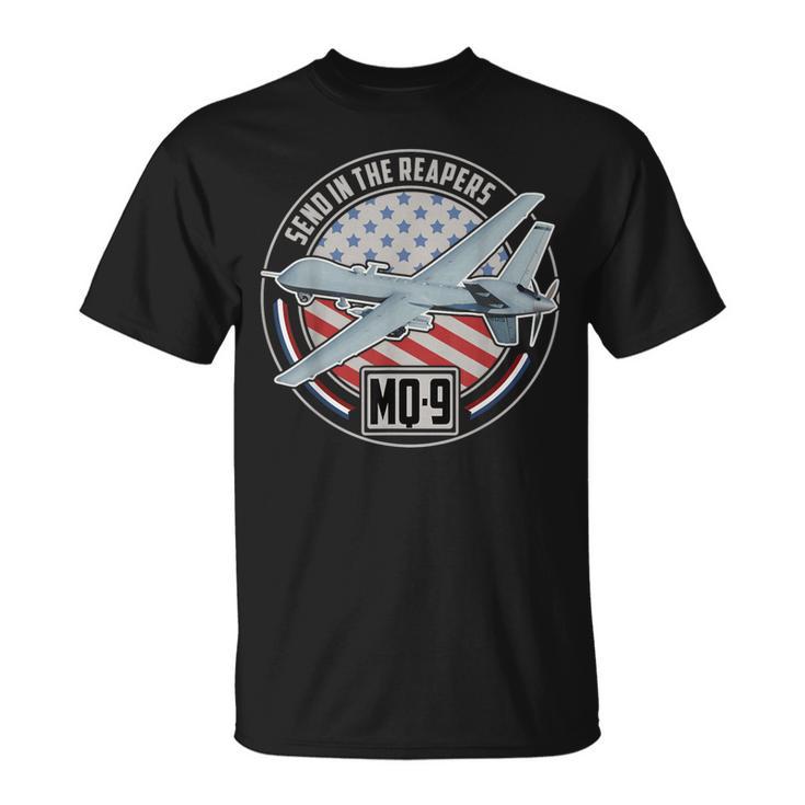 Mq-9 Reaper Uav Us Military Drone Us Patriot T-Shirt