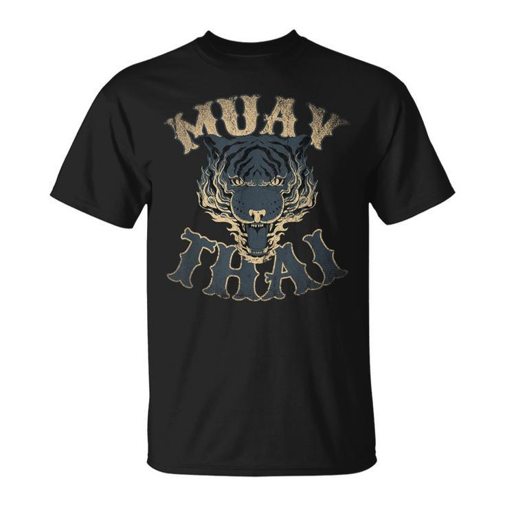 Muay Thai Kämpfer Design Herren T-Shirt in Schwarz, Kampfsport Tee