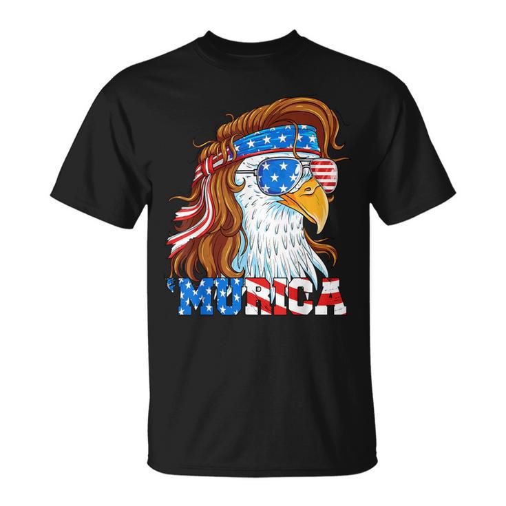 Murica Eagle 4Th Of July Mullet American Flag Usa Patriotic T-Shirt