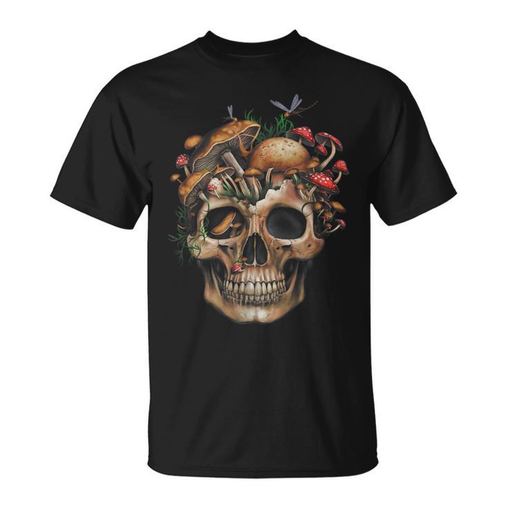 Mushroom Skull Cute Hippie Mushroom For Men' Boys Girl T-Shirt