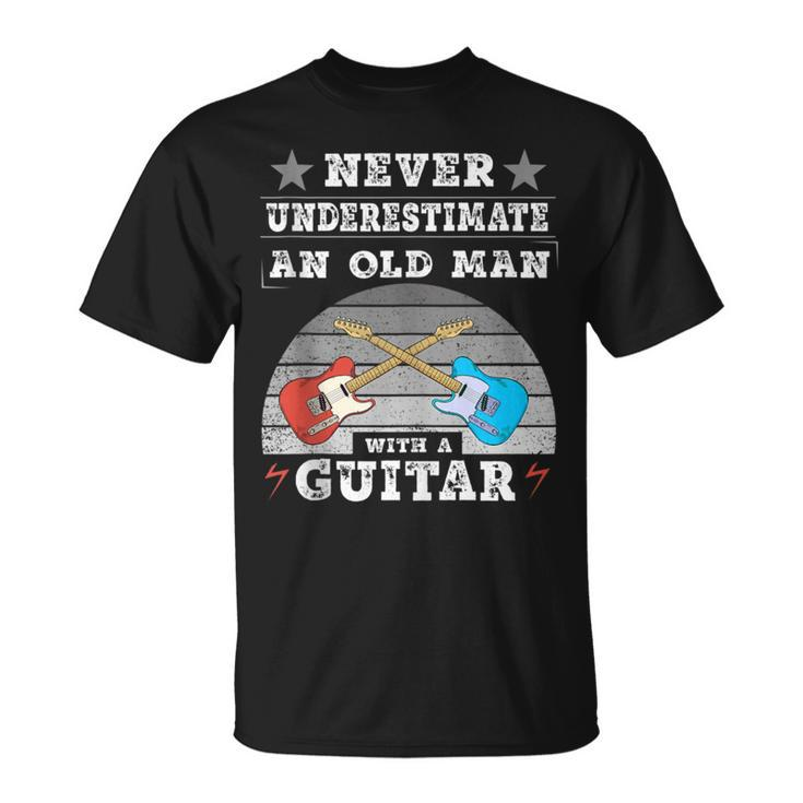 Musician Man Never Underestimate An Old Man With A Guitar T-Shirt