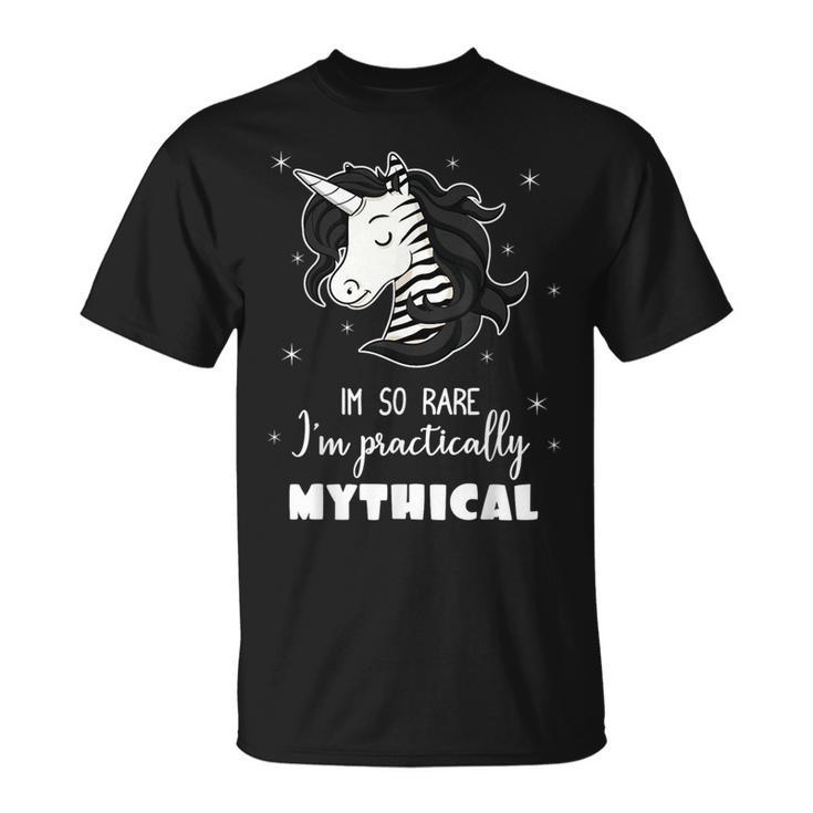 Mythical Unicorn Ehlers Danlos Black And White Zebra Stripe T-Shirt