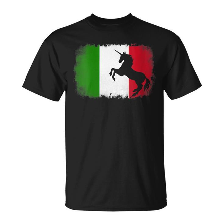 Mythical Unicorn Vintage Italy Italian Flag Horse Lover T-Shirt