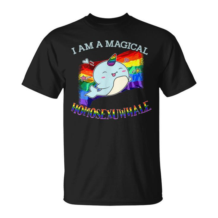 Narwhal Magical Homosexuwhale Ally Gay Pride Month Lgbt T-Shirt
