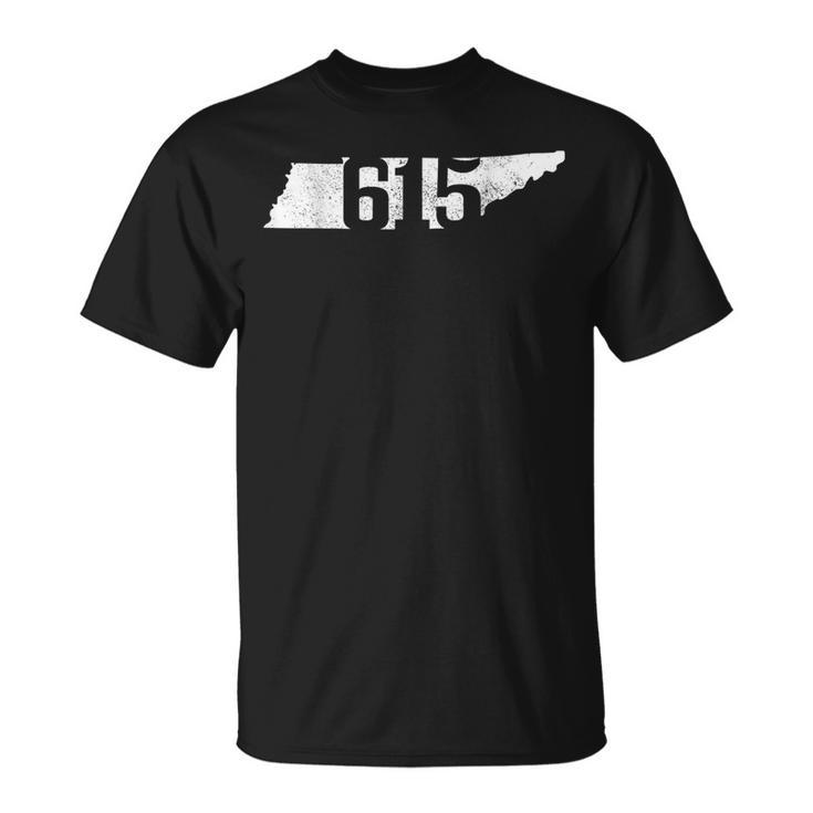 Nashville 615 Area Code Tennessee State Map Pride Music City T-Shirt