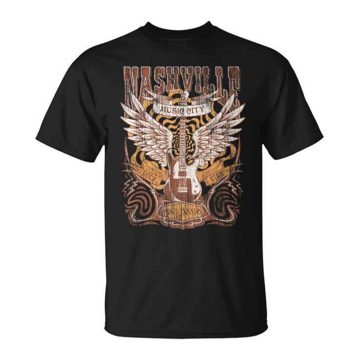 Nashville Tennessee Guitar Country Music City Guitarist T-Shirt