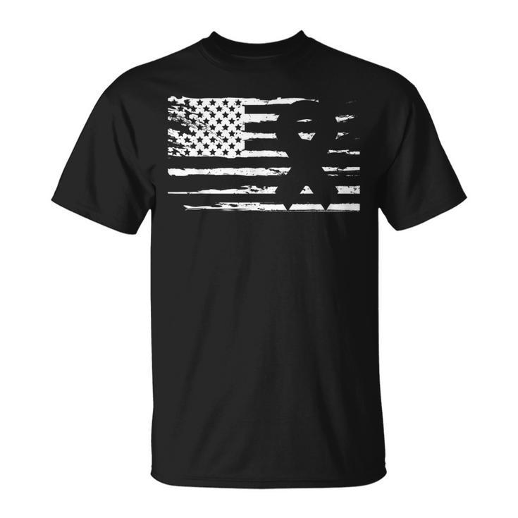 National Foster Care Month American Flag Ribbon T-Shirt