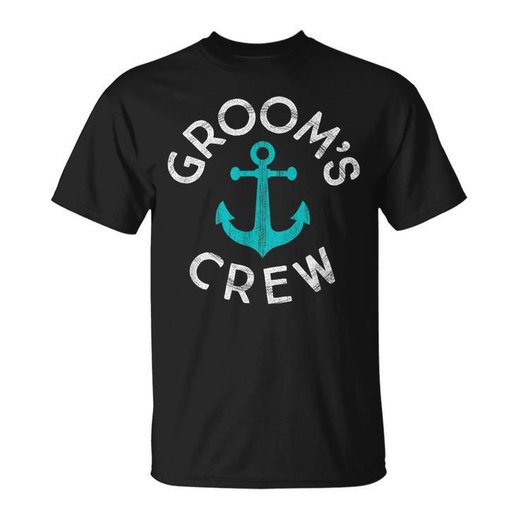 Nautical Groomsmen Wedding Party Groom's Crew Anchor T-Shirt