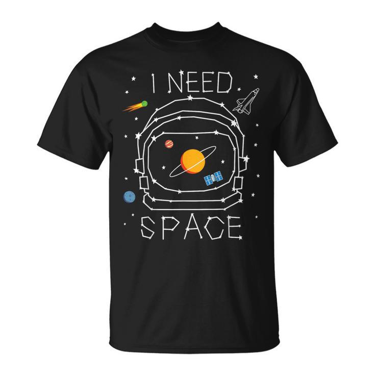 I Need Space Astronaut Helmet Solar System Astronomy Planets T-Shirt