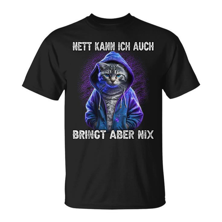 Nett Kann Ich Auch T-Shirt, Schwarzes Tee mit Spruch