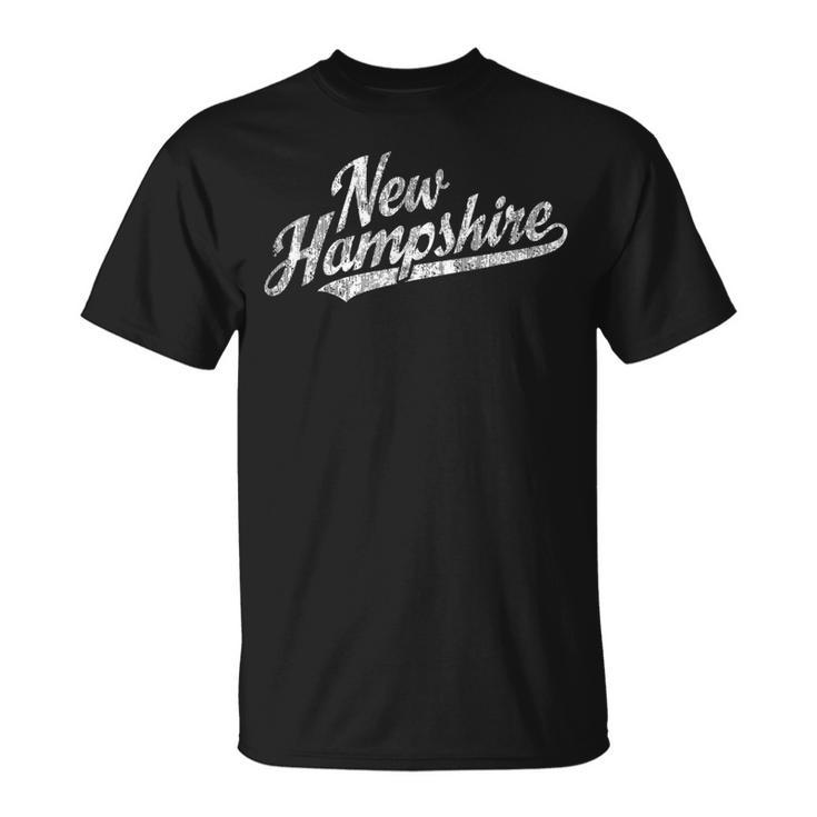 New Hampshire Nh Vintage Sports Script Retro T-Shirt