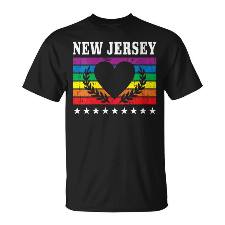 New Jersey Pride Flag Pride Month Lgbtq Flag Lgbt Community T-Shirt