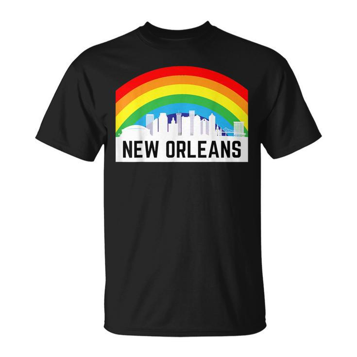 New Orleans Pride Lgbtq Rainbow Skyline T-Shirt