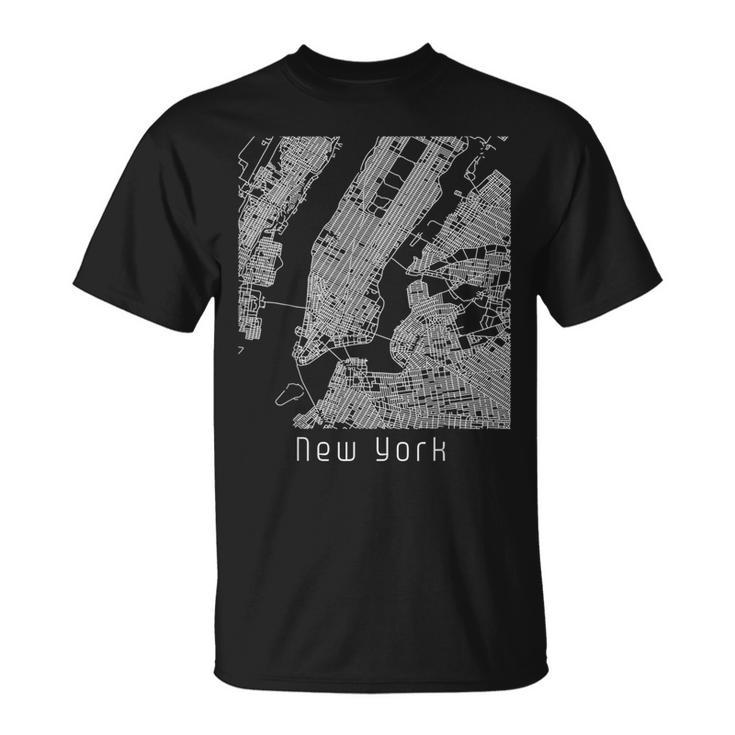 New York City Vintage Street Map Travel Souvenir T-Shirt