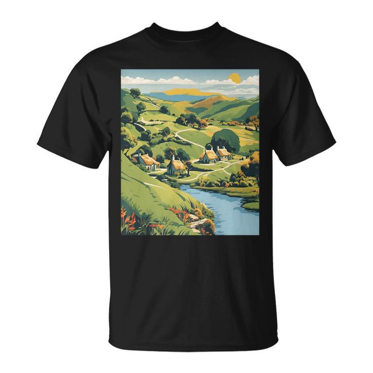 New Zealand Hobbiton Tranquility Graphic T-Shirt