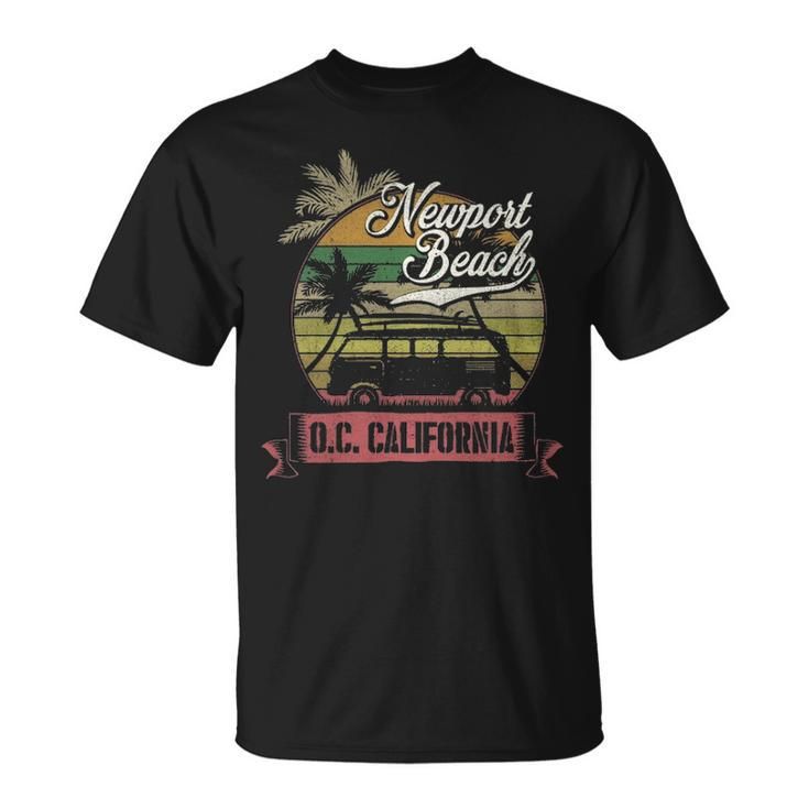 Newport Beach Orange County California Surfing Retro T-Shirt