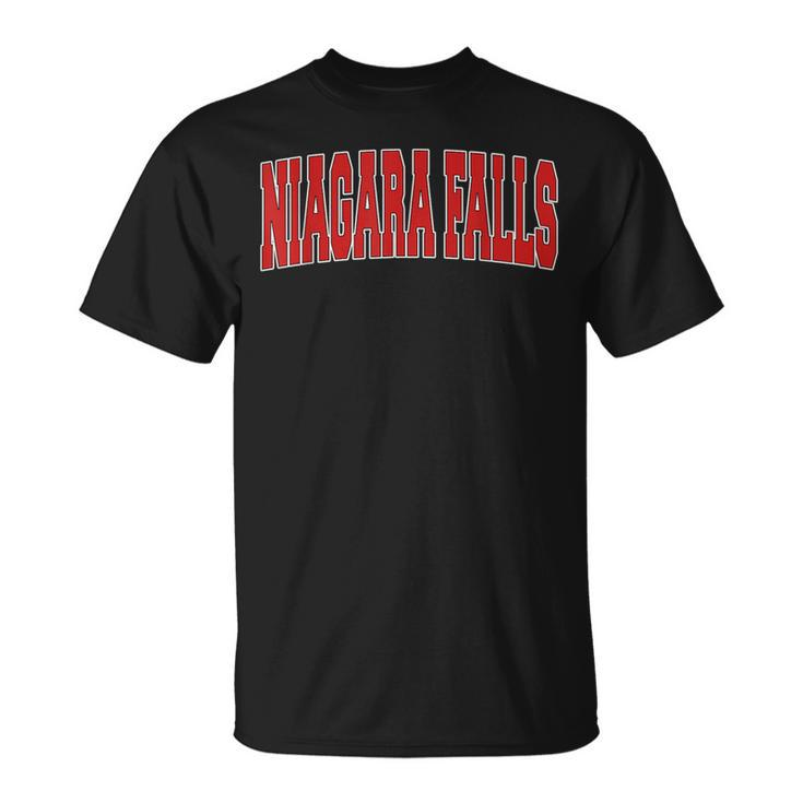 Niagara Falls Canada Varsity Style Vintage Canadian Sports T-Shirt