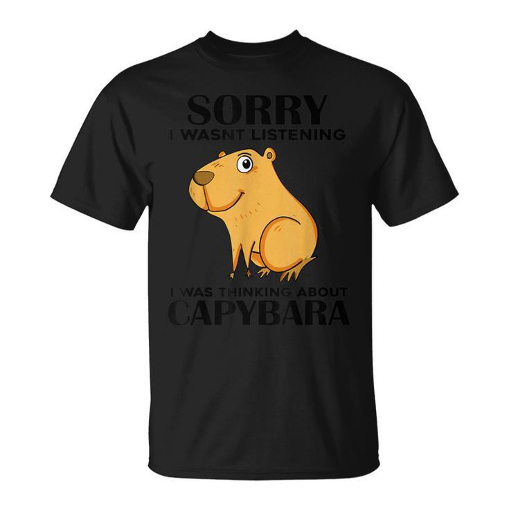 Niedliche Capibara Sprüche Capybara With Water Pig Blue T-Shirt