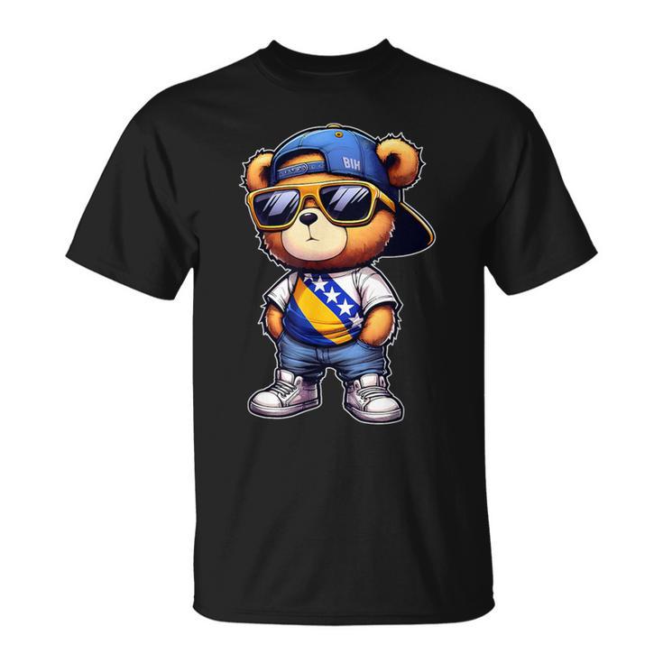 Niedlicher Teddybär Mit Bosnischer Flagge Bosniens T-Shirt