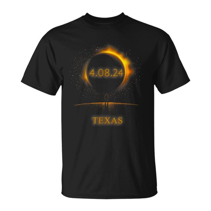 North America Solar Eclipse 40824 Texas Souvenir T-Shirt