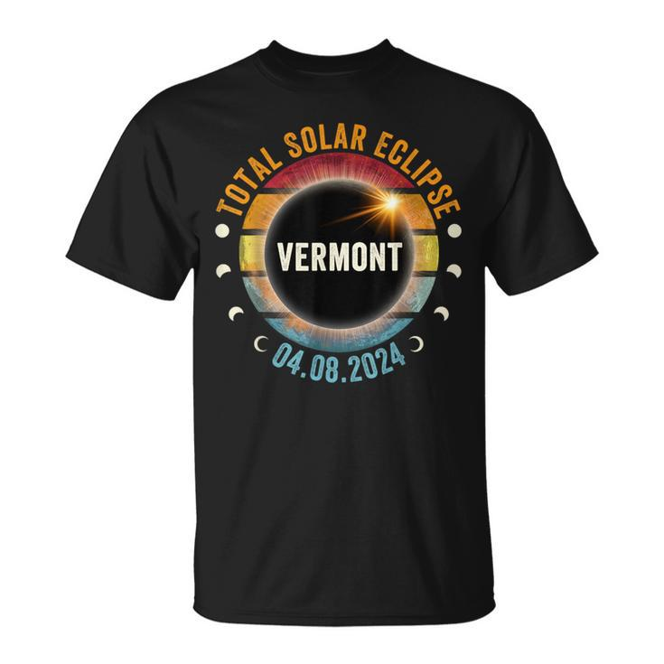 North America Total Solar Eclipse 2024 Vermont Usa T-Shirt