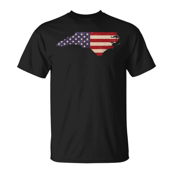 North Carolina American Flag Vintage T-Shirt
