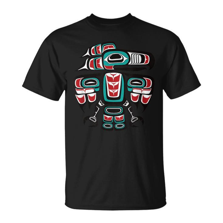 Northwest Pacific Haida Tlingit Native Raven Totem T-Shirt - Thegiftio