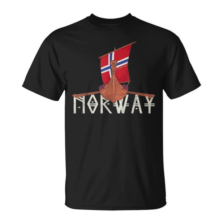 Norwayiking Ship Norge Flag T-Shirt