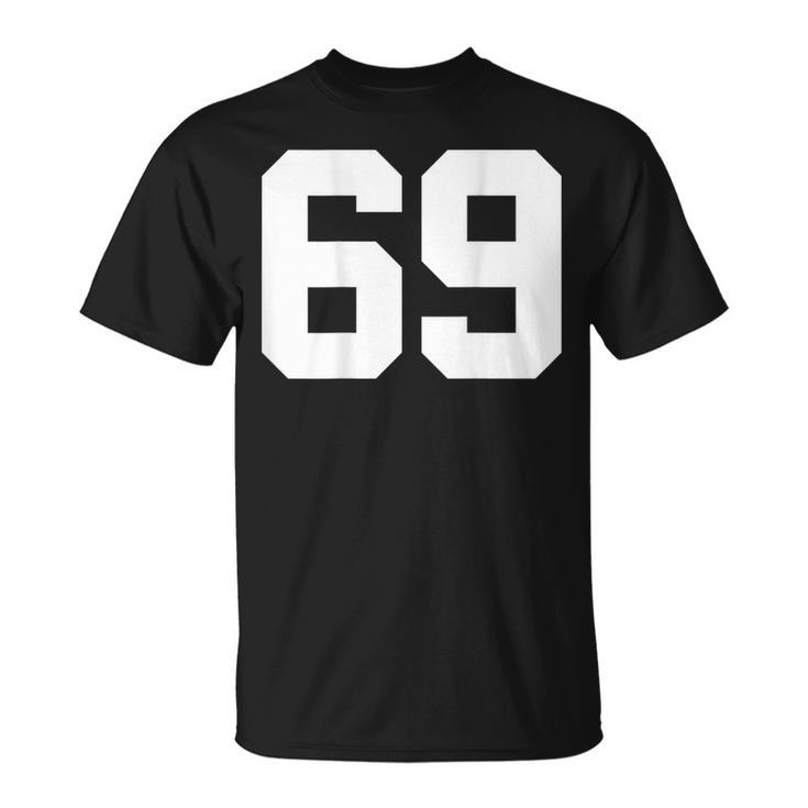 Number 69 Print On Back Only Cotton Team Jersey T-Shirt