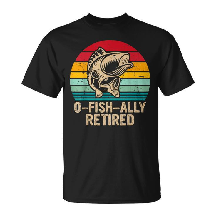 O-Fish-Ally Retired Retirement Fishing Vintage T-Shirt