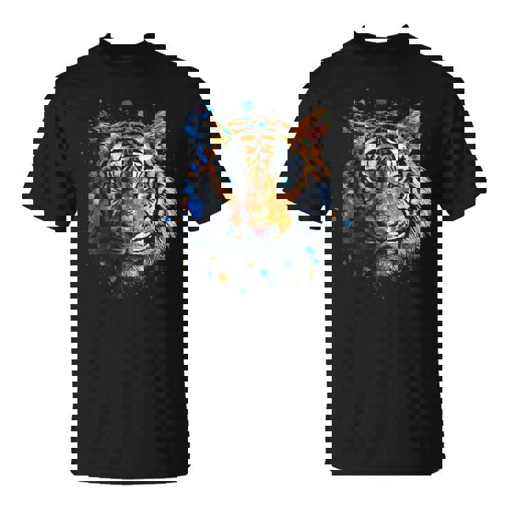 Obra De Arte De Tigre Colorido Animal Arte Tigre Camiseta unisex