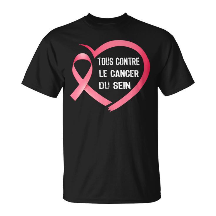 T-shirt Octobre Rose Femme 2025 - Coton, Manches Courtes, Ruban De Sensibilisation Au Cancer Du Sein