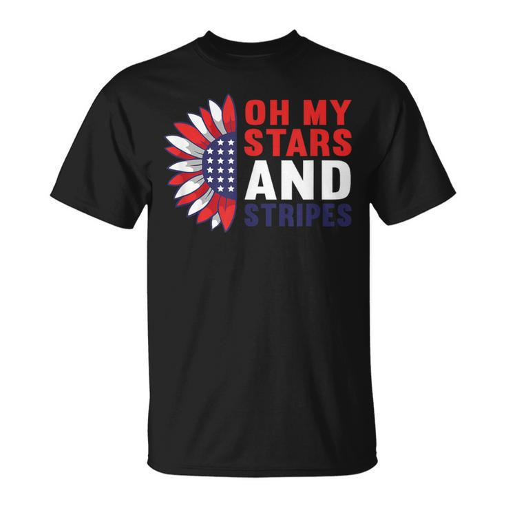 Oh My Stars And Stripes Usa Patriotic American 4Th Of July T-Shirt