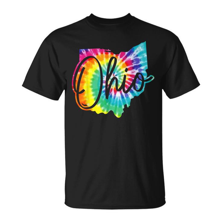 Ohio Tie Dye State Map Pride Vintage Retro T-Shirt