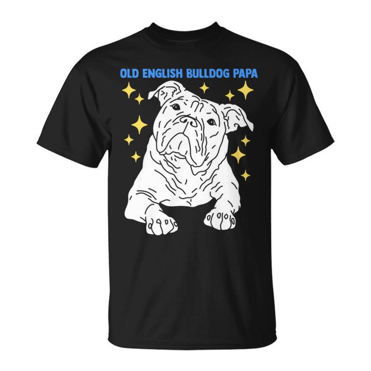 Old English Bulldog Papa Herrchen Old English Bulldog T-Shirt