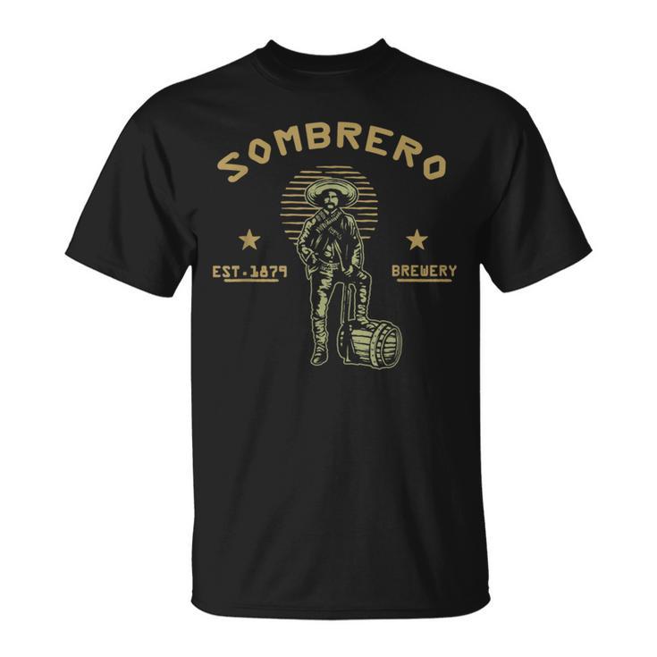 Old Sombrero Brewery Mexican Cowboy Beer Drinkers Wild West T-Shirt