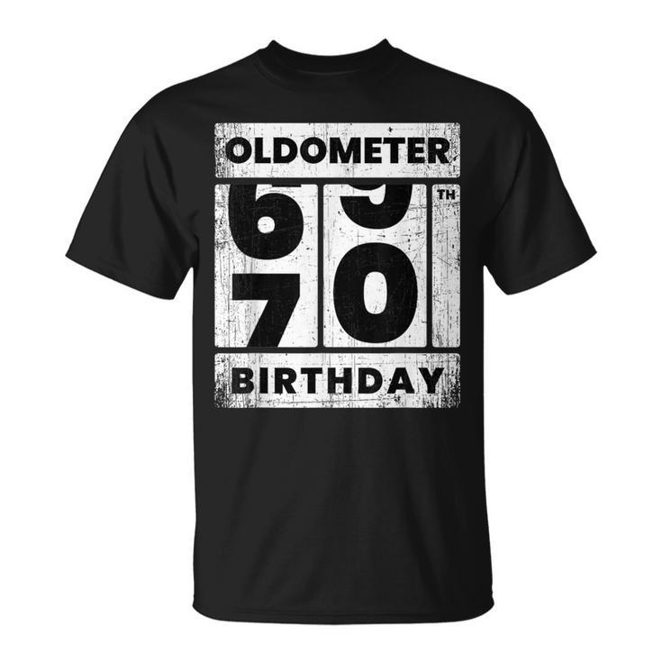 Oldometer Odometer Seventy Th Birthday 70 Yrs T-Shirt
