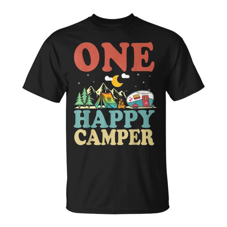 One Happy Camper First Birthday Camping Family Matching T-Shirt