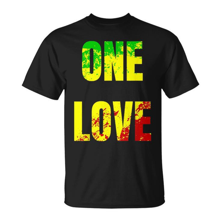 One Love Rastafari Colors For Peace & Reggae Lover T-Shirt